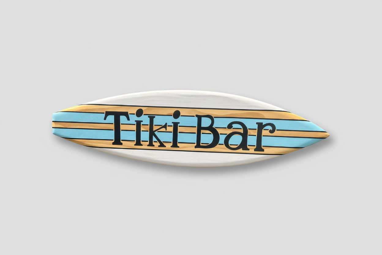 Light Blue Stripe Tiki Bar
