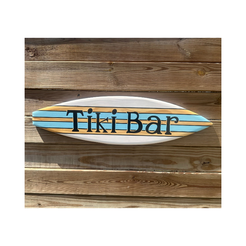 Light Blue Stripe Tiki Bar