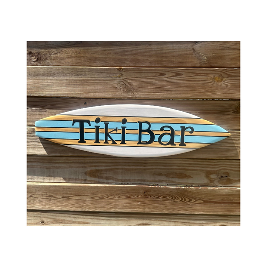 Light Blue Stripe Tiki Bar